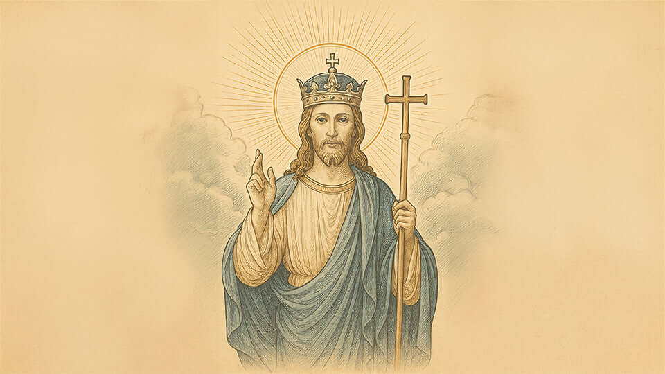 Imagine simbolică pentru articolul despre rolul lui Isus ca Rege, Judecător și Mijlocitor în Împărăția lui Dumnezeu.