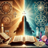 Imagine reprezentativă pentru articolul „Este ezoterismul un păcat?” – comparație între credința creștină și practici ezoterice.