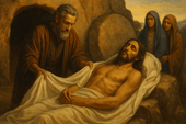 Imagine ilustrativă pentru articolul despre rolul lui Iosif din Arimateea în înmormântarea lui Isus, conform relatării biblice.